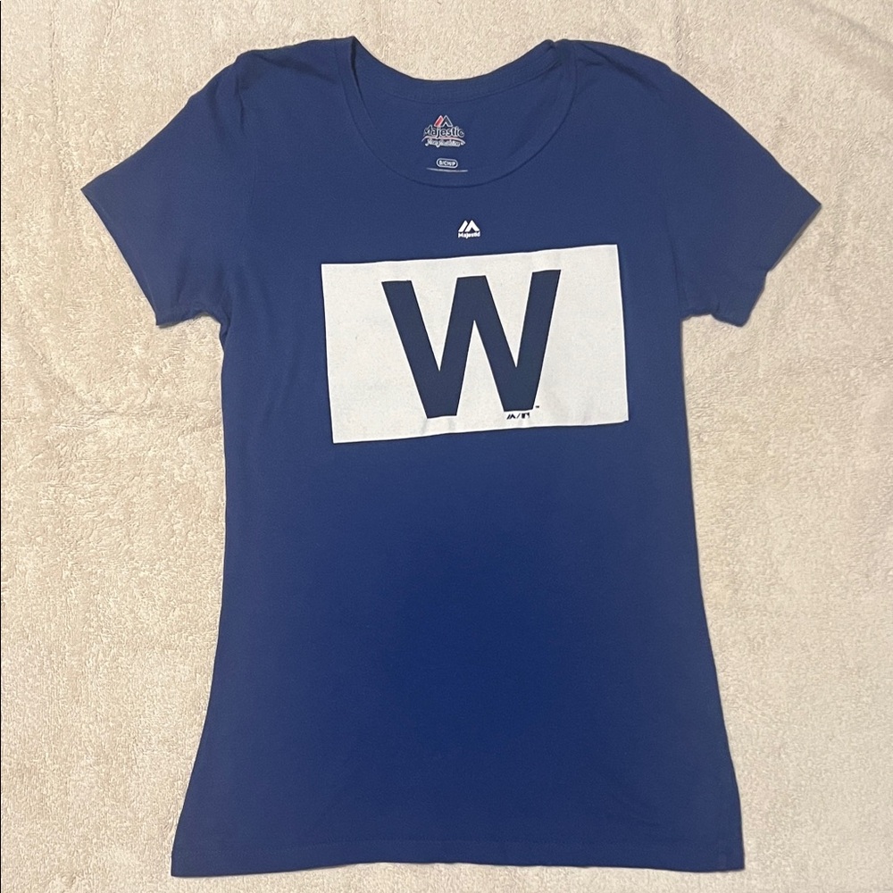 (3 for$24) Majestic Women's Chicago Cubs 'W' Graphic Tee